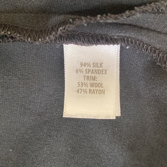 ST JOHN black silk wool tank blouse top work classic M - Picture 4 of 6